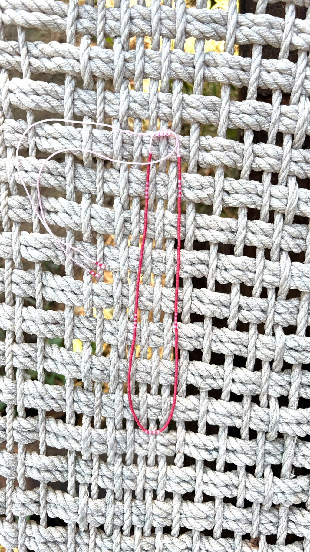 Handmade Coral Red & Pink Miyuki Beaded Necklace