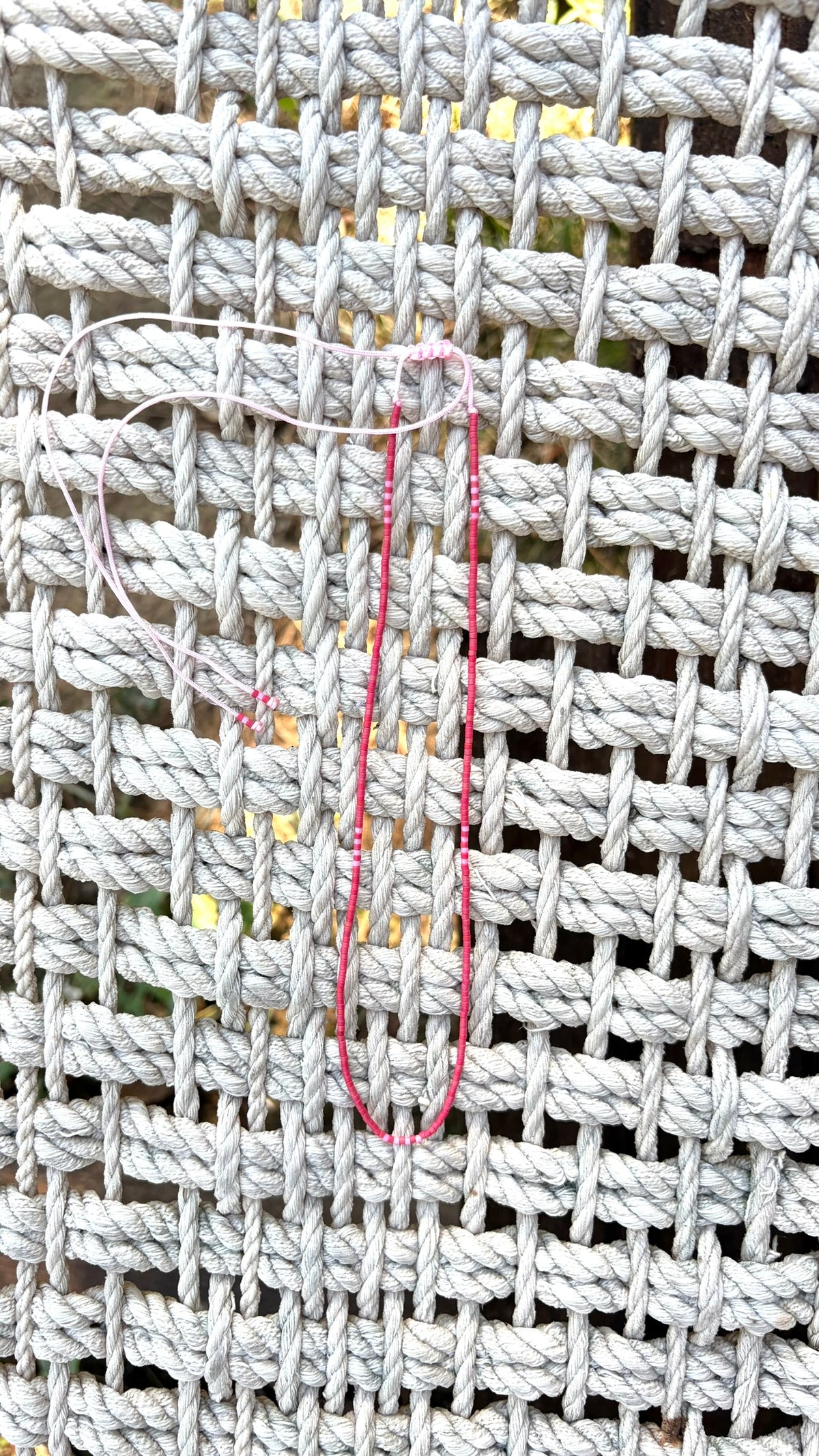 Handmade Coral Red & Pink Miyuki Beaded Necklace