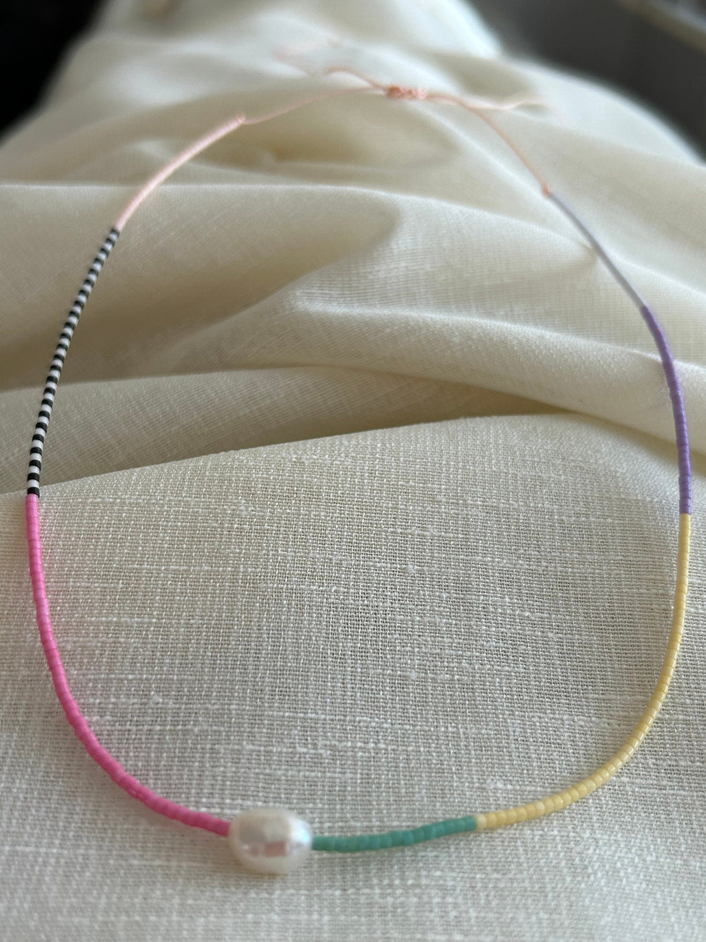 Miyuki necklace with a cultured pearl — Koï Design handmade necklace, photo 6