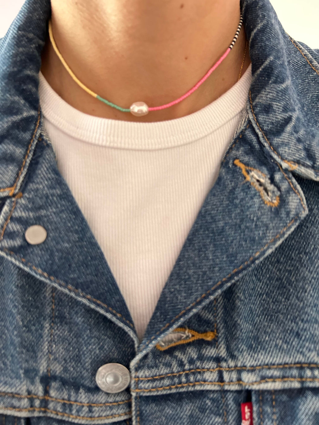 Miyuki necklace with a cultured pearl — Koï Design handmade necklace, photo 2