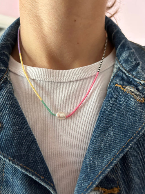 Miyuki necklace with a cultured pearl — Koï Design handmade necklace, photo 3