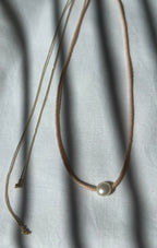 Peach Miyuki necklace with a cultured pearl — Koï Design handmade necklace, photo 8