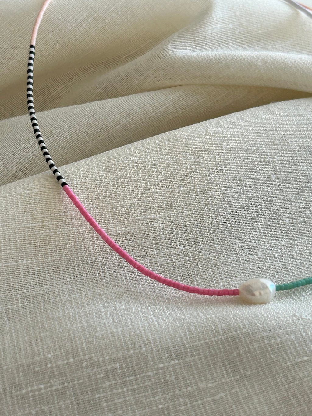 Miyuki necklace with a cultured pearl — Koï Design handmade necklace, photo 5