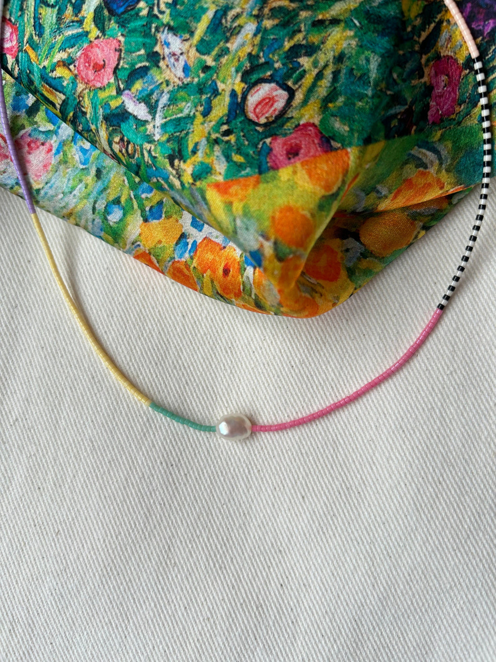 Miyuki necklace with a cultured pearl — Koï Design handmade necklace, photo 1