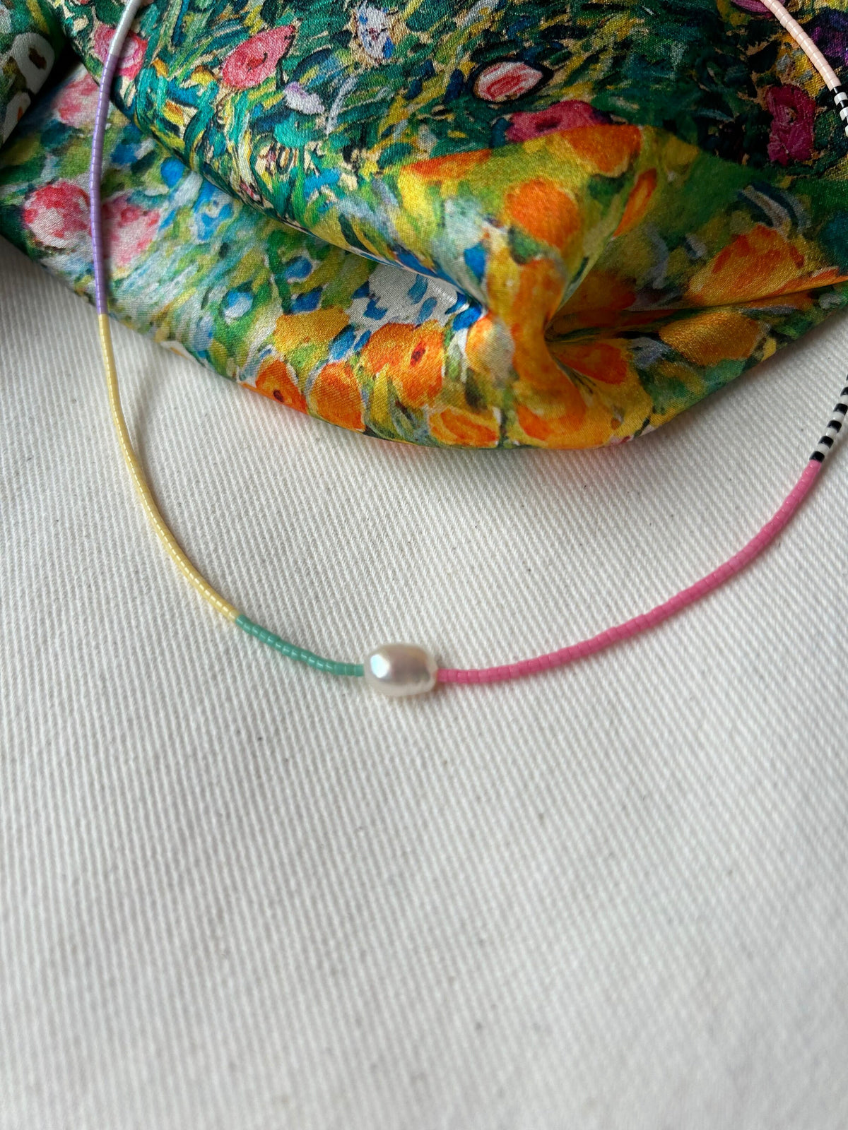 Miyuki necklace with a cultured pearl — Koï Design handmade necklace, photo 7