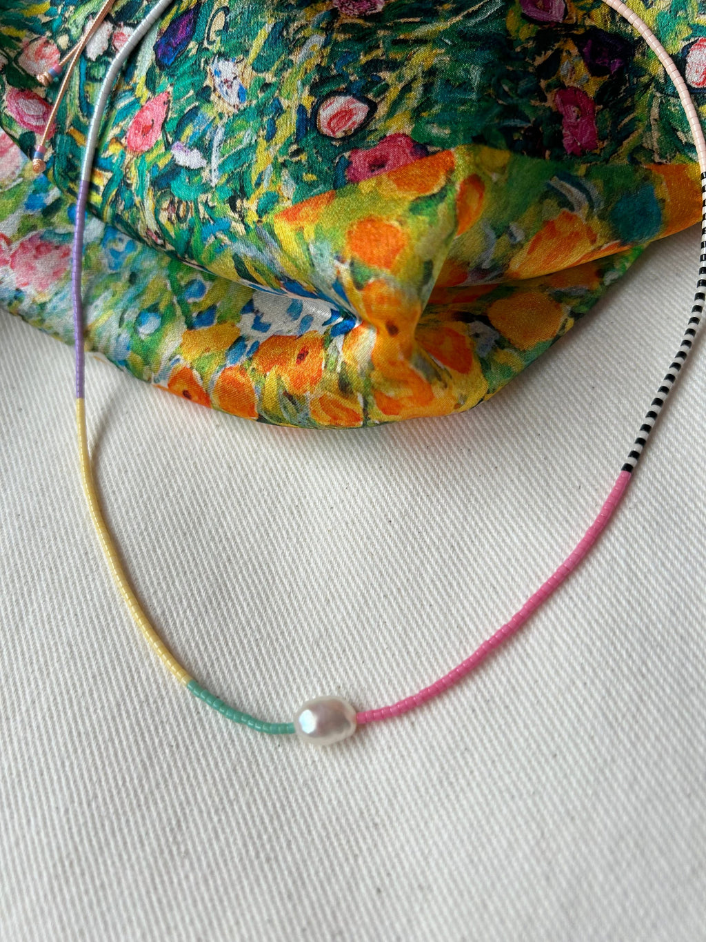 Miyuki necklace with a cultured pearl — Koï Design handmade necklace, photo 8