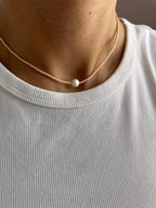 Peach Miyuki necklace with a cultured pearl — Koï Design handmade necklace, photo 2