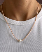 Peach Miyuki necklace with a cultured pearl — Koï Design handmade necklace, photo 1