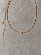 Peach Miyuki necklace with a cultured pearl — Koï Design handmade necklace, photo 4