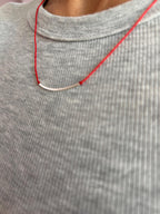 Red string kabbalah necklace, sterling silver — Koï Design handmade necklace, photo 3