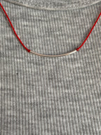 Red string kabbalah necklace, sterling silver — Koï Design handmade necklace, photo 2