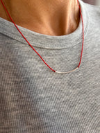 Red string kabbalah necklace, sterling silver — Koï Design handmade necklace, photo 5