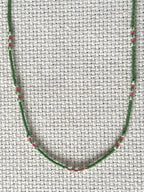Green Miyuki and striped glass necklace — Koï Design handmade necklace, photo 9