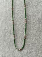 Green Miyuki and striped glass necklace — Koï Design handmade necklace, photo 6