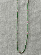 Green Miyuki and striped glass necklace — Koï Design handmade necklace, photo 4