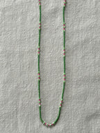 Green Miyuki and striped glass necklace — Koï Design handmade necklace, photo 5