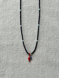 Evil-eye Miyuki necklace on a red string — Koï Design handmade necklace, photo 1
