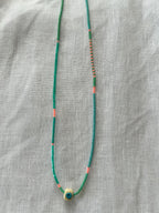 Multicolour Miyuki necklace with an evil eye — Koï Design handmade necklace, photo 6