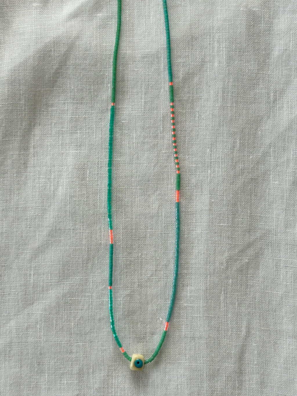 Multicolour Miyuki necklace with an evil eye — Koï Design handmade necklace, photo 5