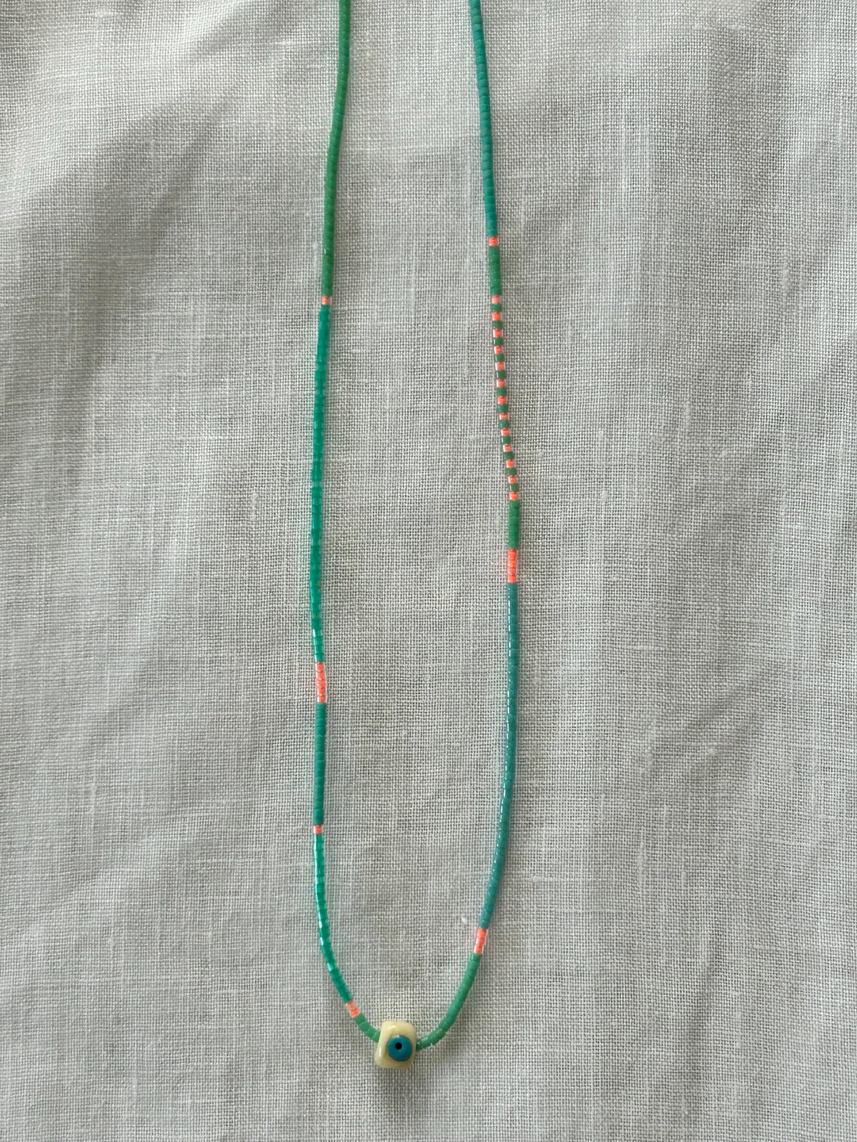 Multicolour Miyuki necklace with an evil eye — Koï Design handmade necklace, photo 5
