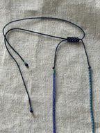 Lilac and mint Miyuki necklace with a glass evil eye — Koï Design handmade necklace, photo 5