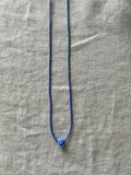 Lilac and mint Miyuki necklace with a glass evil eye — Koï Design handmade necklace, photo 2
