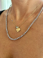 Striped glass bead necklace — Koï Design handmade necklace, photo 4