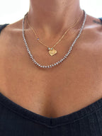 Striped glass bead necklace — Koï Design handmade necklace, photo 6