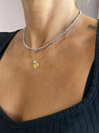 Striped glass bead necklace — Koï Design handmade necklace, photo 10