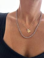 Striped glass bead necklace — Koï Design handmade necklace, photo 8
