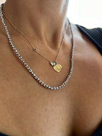 Striped glass bead necklace — Koï Design handmade necklace, photo 5
