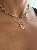 Striped glass bead necklace — Koï Design handmade necklace, photo 1