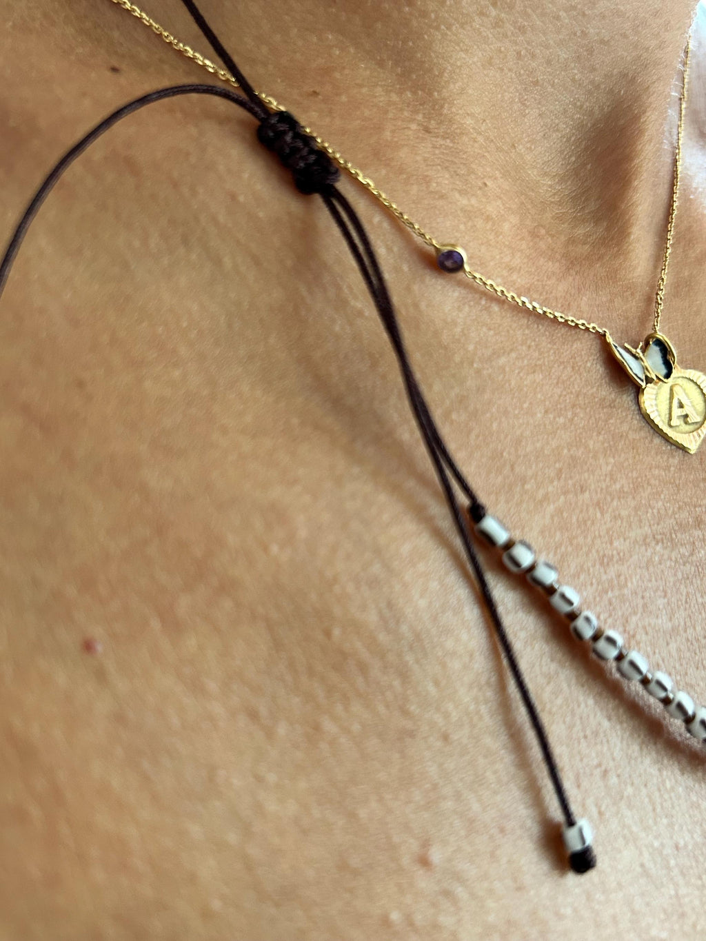 Striped glass bead necklace — Koï Design handmade necklace, photo 9