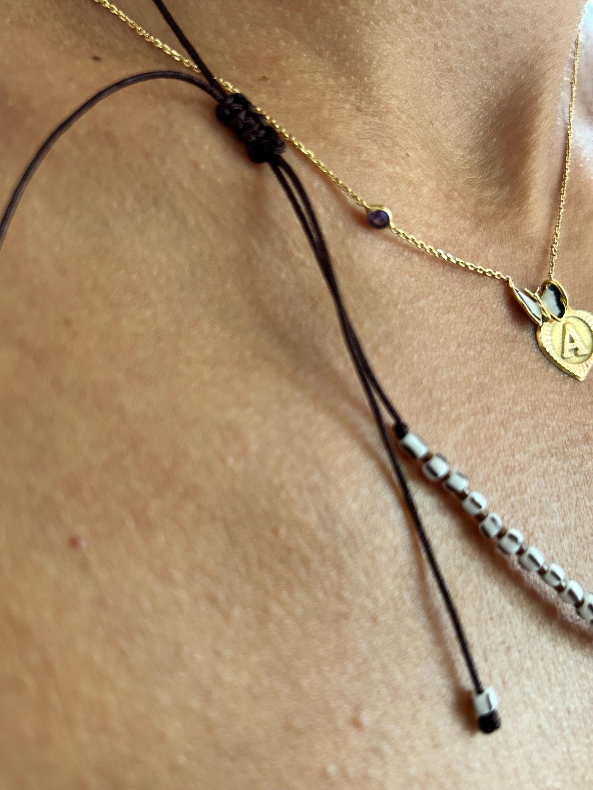 Striped glass bead necklace — Koï Design handmade necklace, photo 9