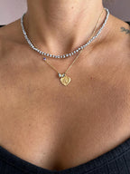 Striped glass bead necklace — Koï Design handmade necklace, photo 3