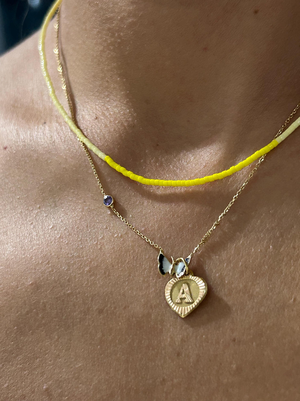 Butter yellow Miyuki necklace — Koï Design handmade necklace, photo 9