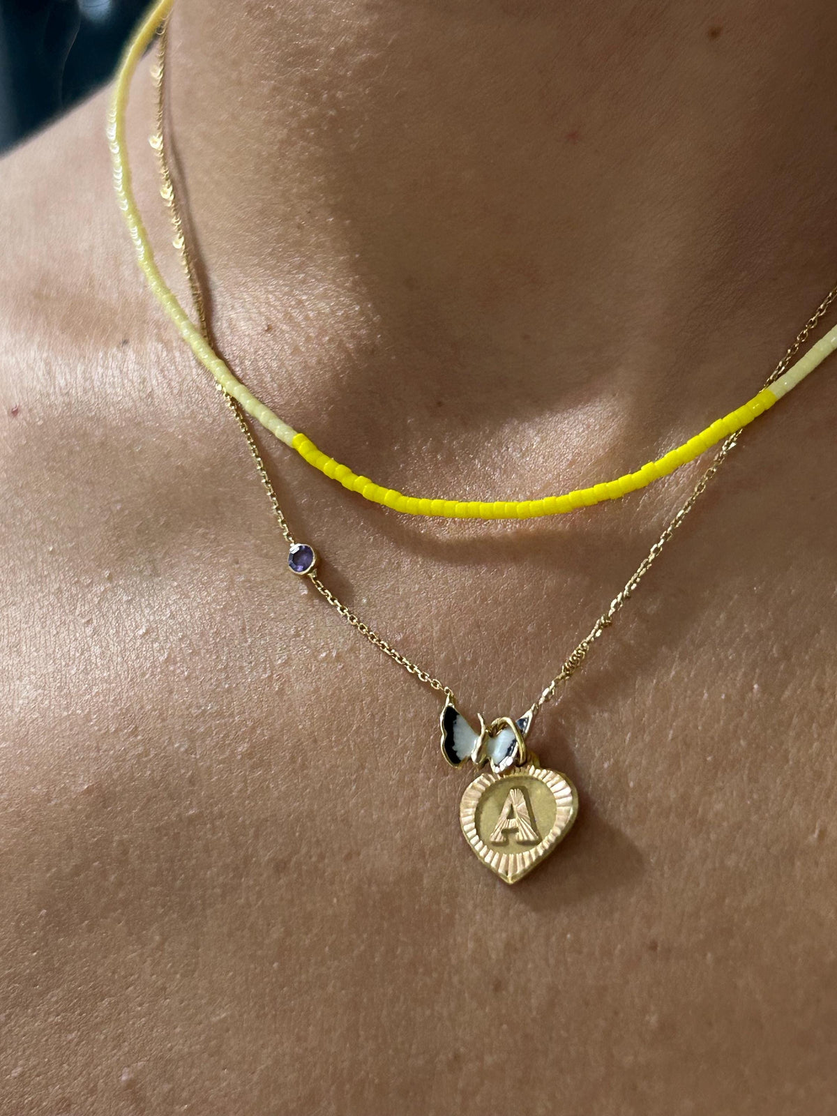 Butter yellow Miyuki necklace — Koï Design handmade necklace, photo 9