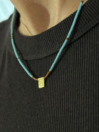 Miyuki necklace with a gold-plated charm — Koï Design handmade necklace, photo 4