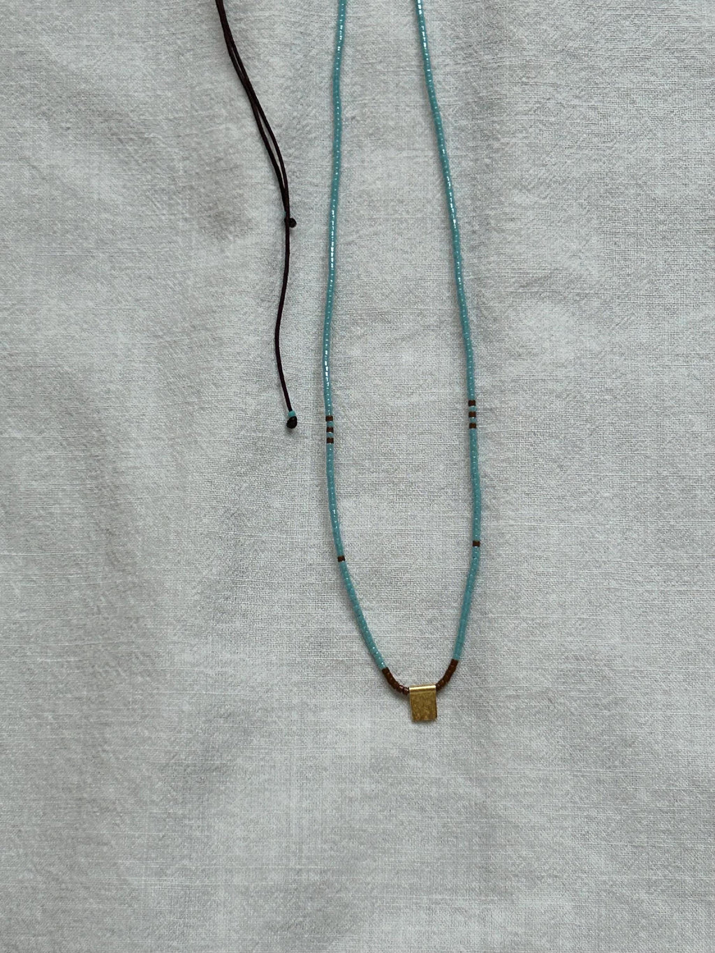 Miyuki necklace with a gold-plated charm — Koï Design handmade necklace, photo 1