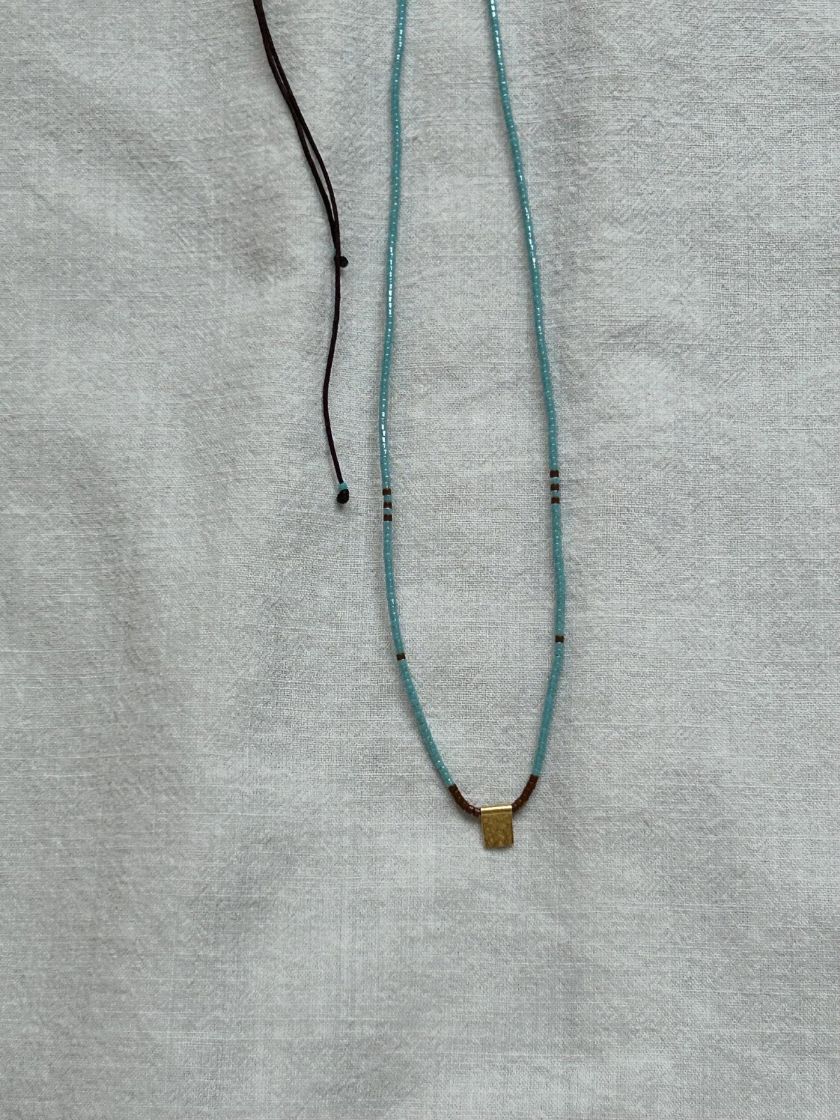 Miyuki necklace with a gold-plated charm — Koï Design handmade necklace, photo 1