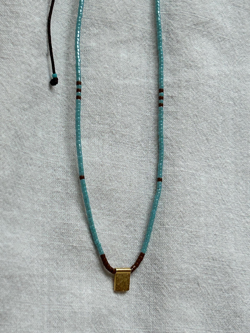 Miyuki necklace with a gold-plated charm — Koï Design handmade necklace, photo 7