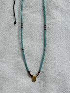 Miyuki necklace with a gold-plated charm — Koï Design handmade necklace, photo 7