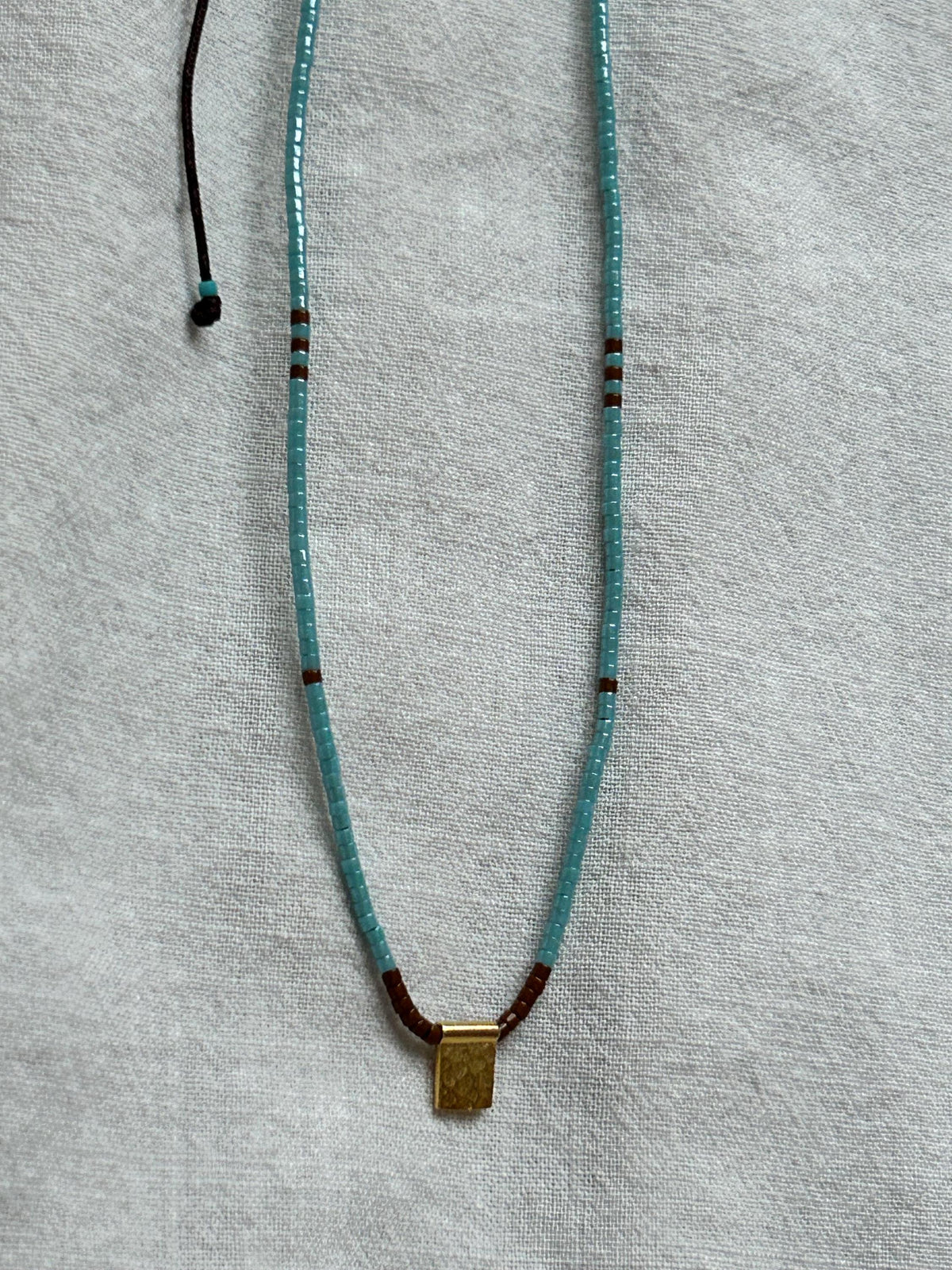 Miyuki necklace with a gold-plated charm — Koï Design handmade necklace, photo 7