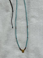Miyuki necklace with a gold-plated charm — Koï Design handmade necklace, photo 6