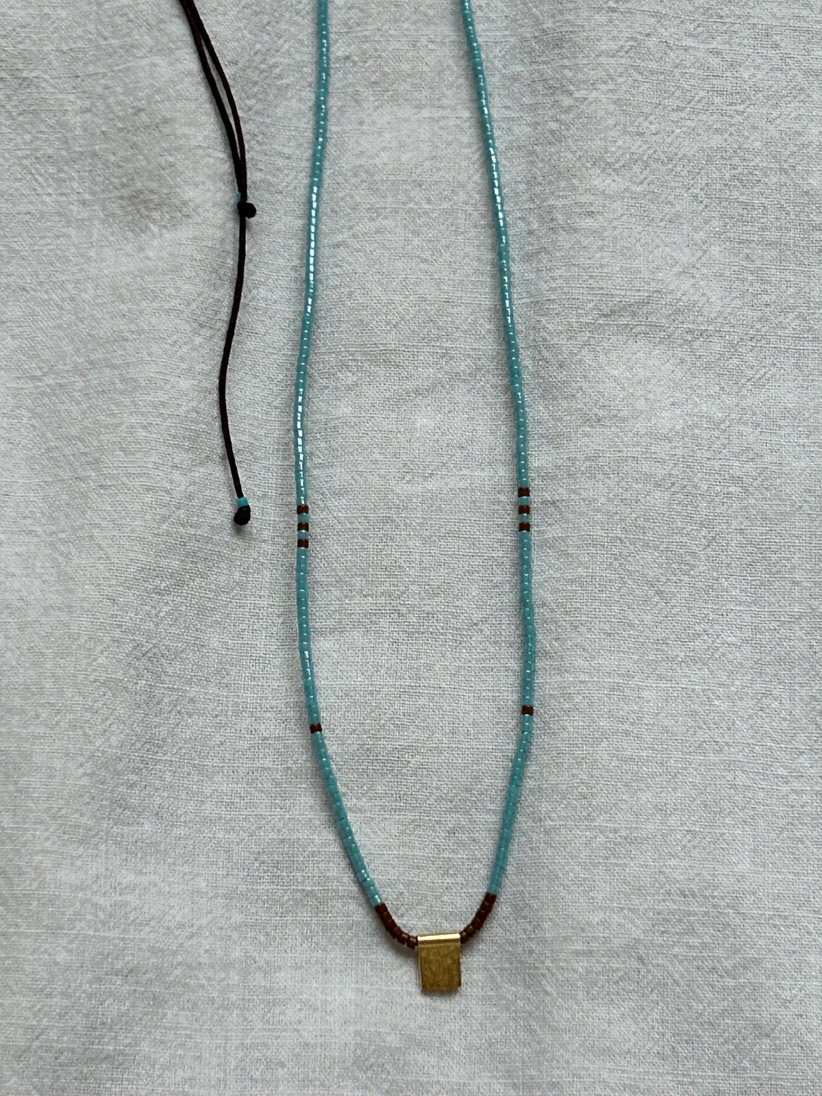 Miyuki necklace with a gold-plated charm — Koï Design handmade necklace, photo 6