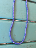 Blue striped glass and Miyuki necklace — Koï Design handmade necklace, photo 3