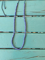 Blue striped glass and Miyuki necklace — Koï Design handmade necklace, photo 2