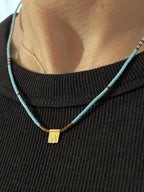 Miyuki necklace with a gold-plated charm — Koï Design handmade necklace, photo 3