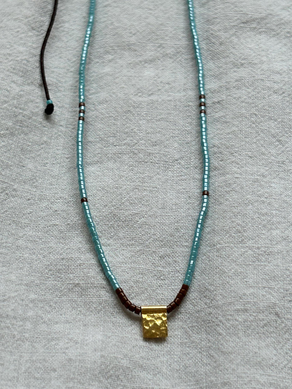 Miyuki necklace with a gold-plated charm — Koï Design handmade necklace, photo 8