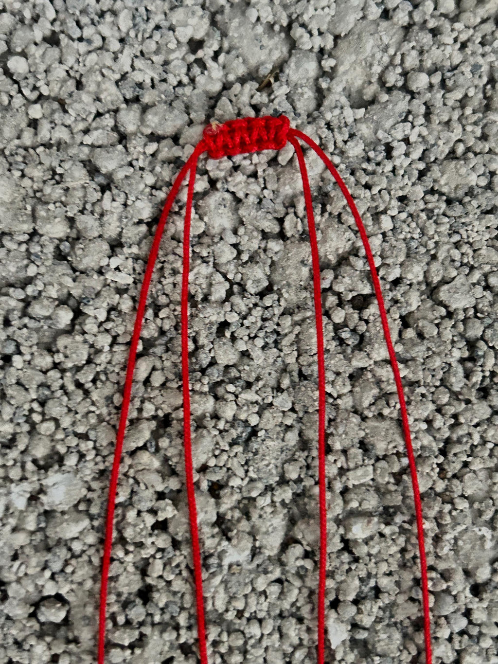 Red string necklace with silver tubes and blue Miyuki — Koï Design handmade necklace, photo 7